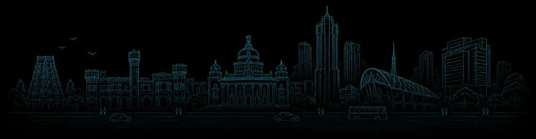 Bengaluru skyline illustration