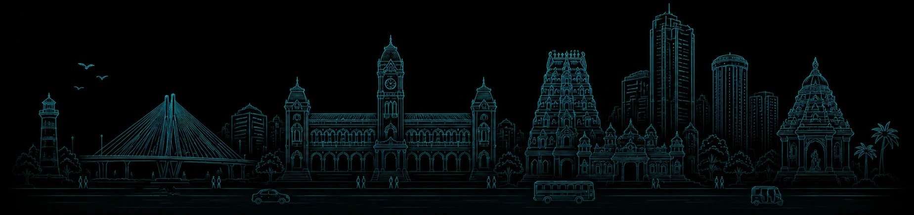 Chennai skyline illustration