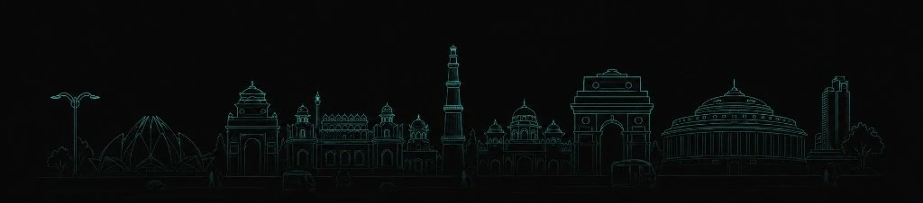Delhi skyline illustration