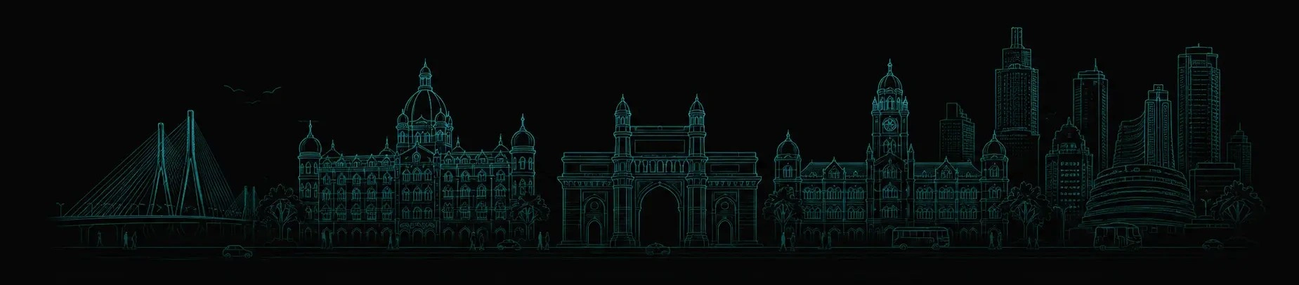 Mumbai skyline illustration